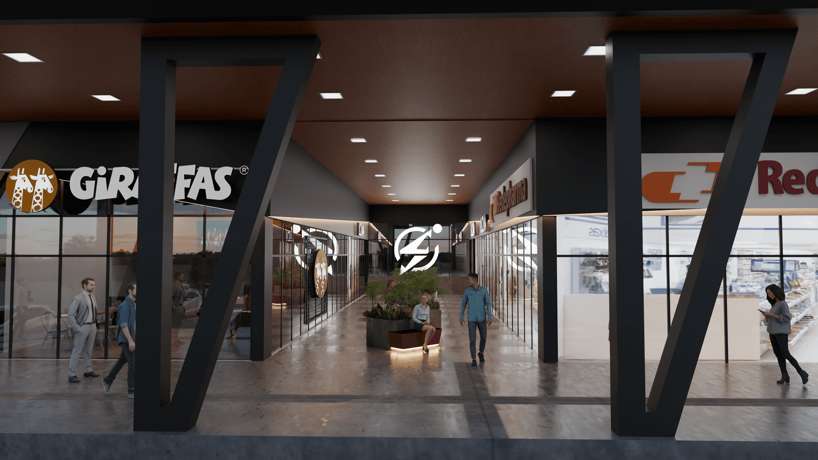 Projeto arquitetônico de franquias desenvolvido pela RLA Arquitetura